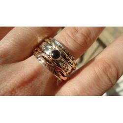 925 zilver draai spinning ring duim onyx maat 20 1/4 Vanoli