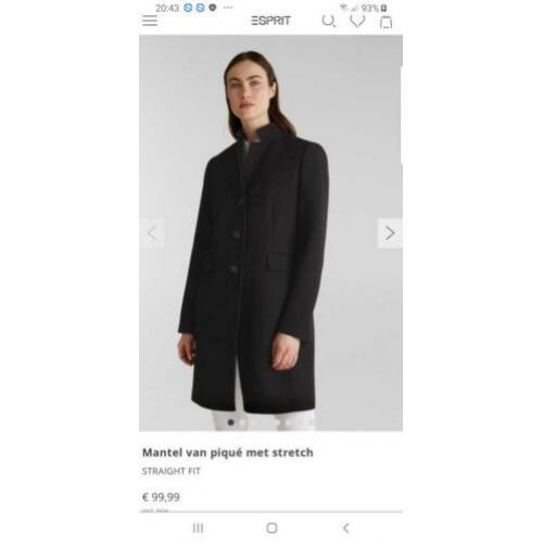Nieuwe zwarte Esprit dames mantel 36/38