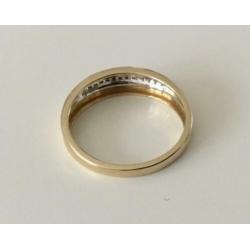 14 karaat gouden dames ring / rij ring 45 x briljant 17,5