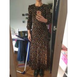 Vintage jaren 70 maxi jurk maat 32-34