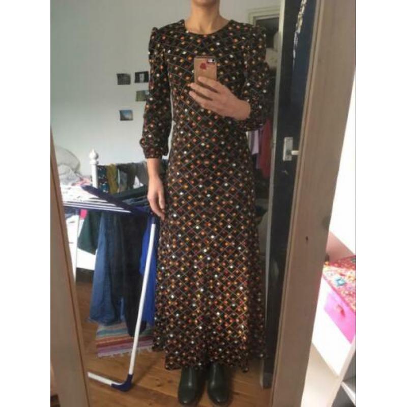 Vintage jaren 70 maxi jurk maat 32-34