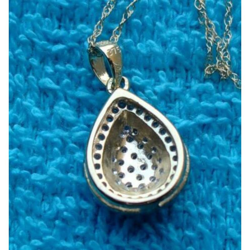 Prachtige gouden diamant hanger met gouden ketting