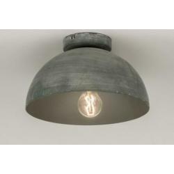 plafondlamp zwart of aluminium grijs roodkoper groen lamp