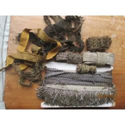 Lot oud goud en zilver galon + wol band