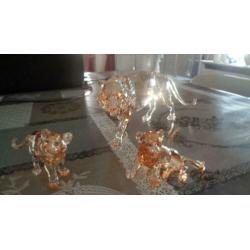 swarovski tijger met 2 jongen