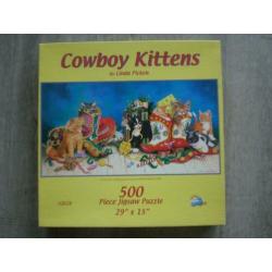 no 2565 - jigsaw cowboy kittens puzzel 500 stukjes