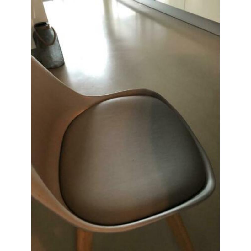Eettafel stoelen 6 stuks grijs
