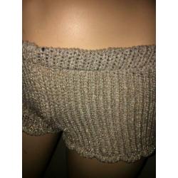 Kontatto korte broek shorts goud goudkleurig gehaakt maat S