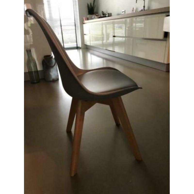 Eettafel stoelen 6 stuks grijs