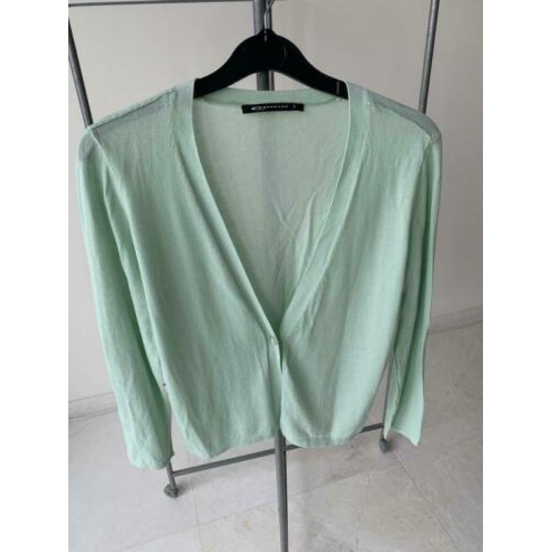 Expresso mintgroen zacht vastje cardigan mt 36