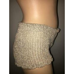 Kontatto korte broek shorts goud goudkleurig gehaakt maat S