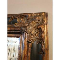 Barokspiegel, zwart met goud decoratie