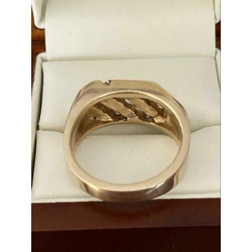 Gouden heren ring met diamanten 14krt