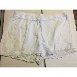 Wit zomer korte broek, maat; l/xl