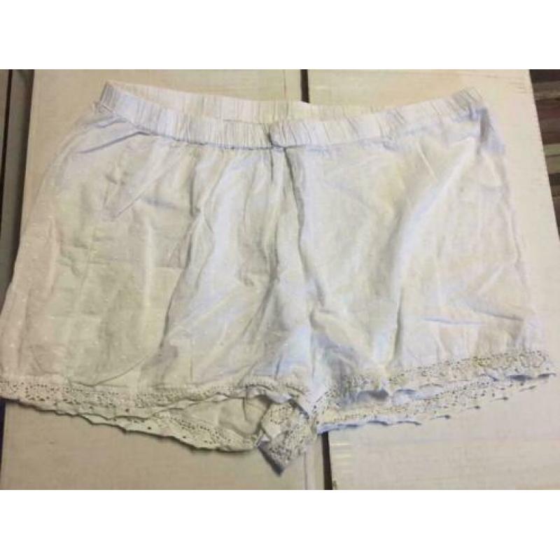 Wit zomer korte broek, maat; l/xl