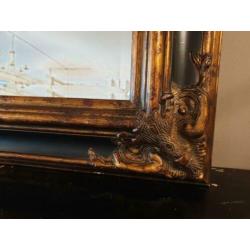 Barokspiegel, zwart met goud decoratie