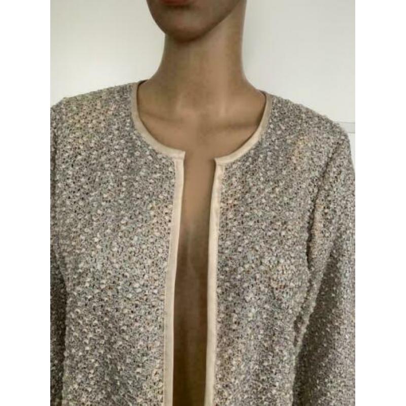 D990 SOMMERMANN maat L=42/44 vest vestje beige/grijs