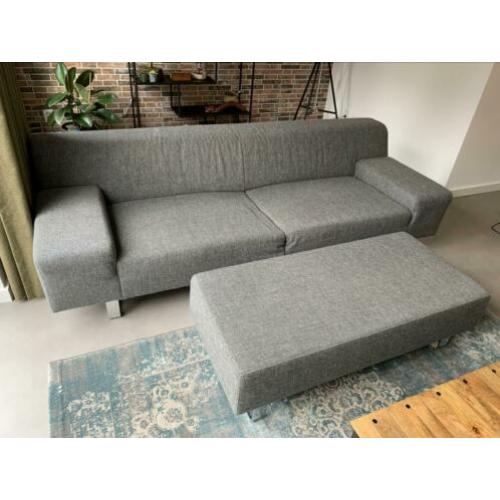 Designersbank met hocker grijs