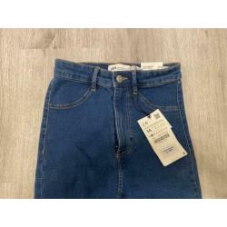 Blauwe high waist skinny jeans jegging van Zara