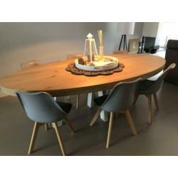 Eettafel stoelen 6 stuks grijs