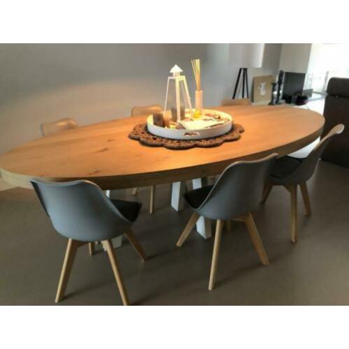 Eettafel stoelen 6 stuks grijs