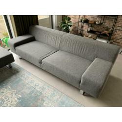 Designersbank met hocker grijs