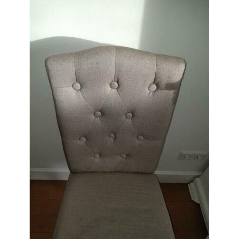 6 beige eetkamerstoelen