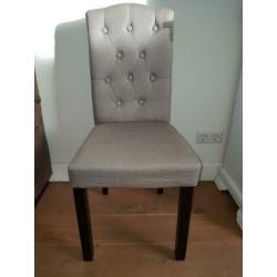 6 beige eetkamerstoelen