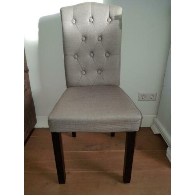 6 beige eetkamerstoelen