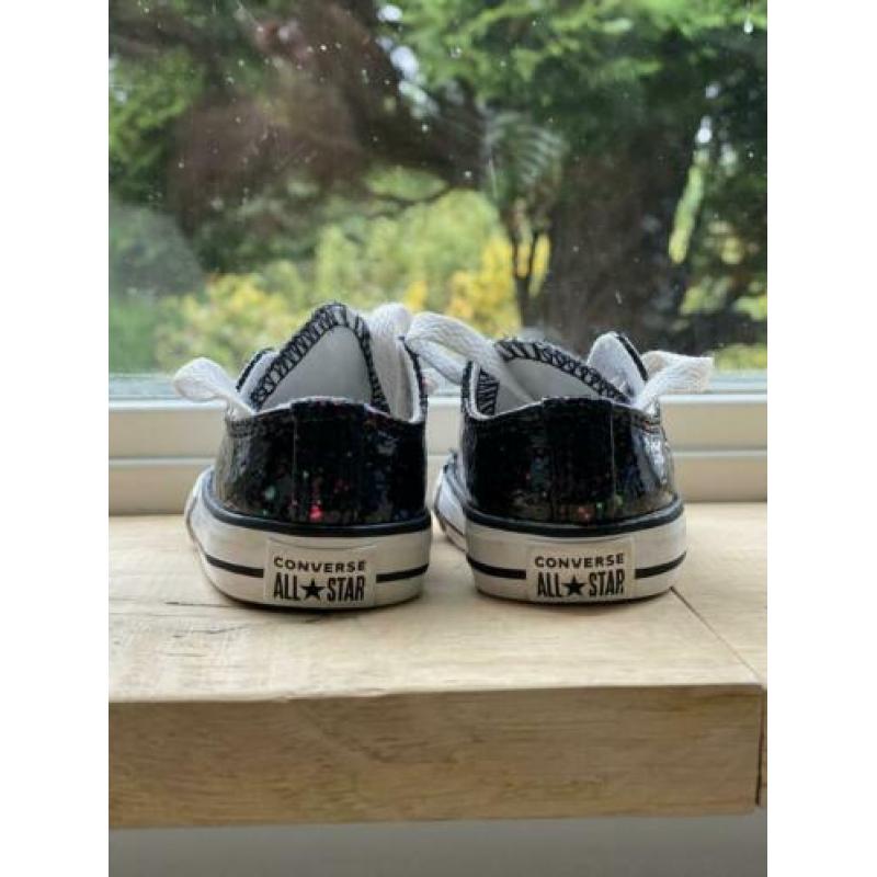 Converse All Stars mt 19 - zwart glitter