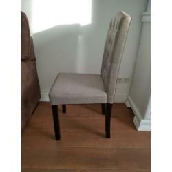 6 beige eetkamerstoelen