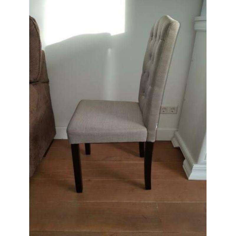 6 beige eetkamerstoelen