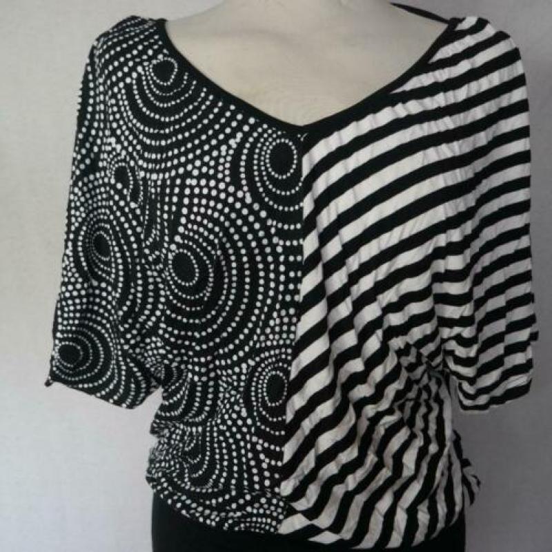 Heel mooi zwart-wit dames t-shirt.Mt 36.Merk Dolce Vita