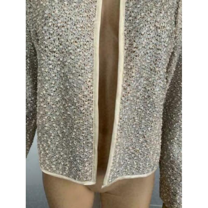 D990 SOMMERMANN maat L=42/44 vest vestje beige/grijs