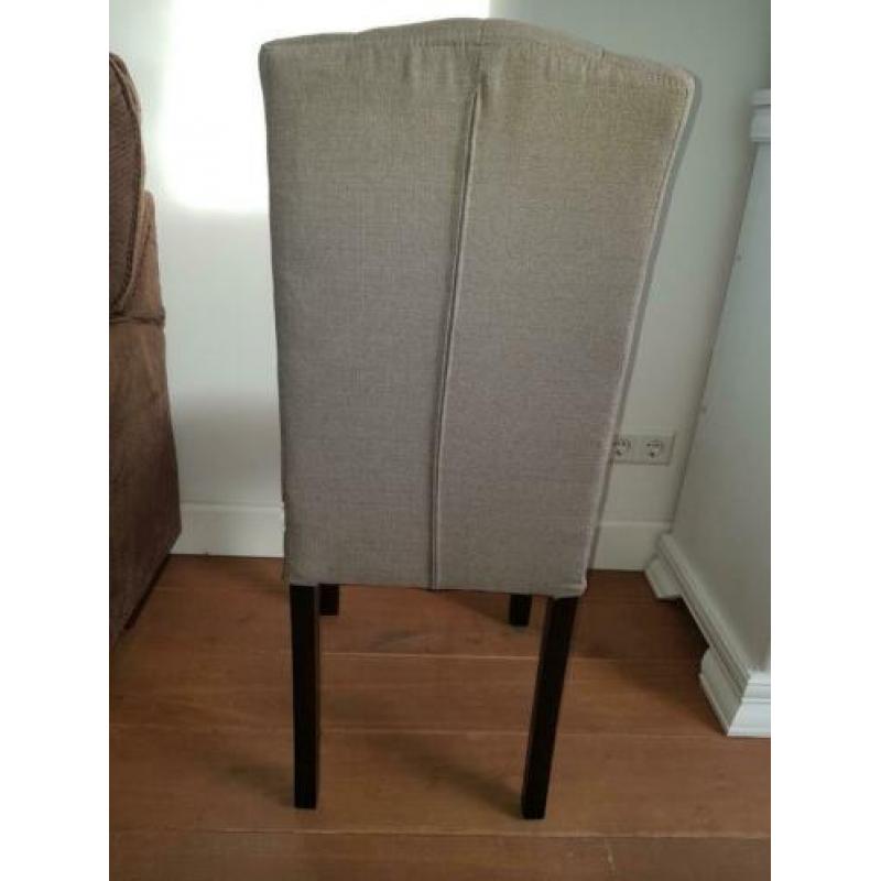 6 beige eetkamerstoelen