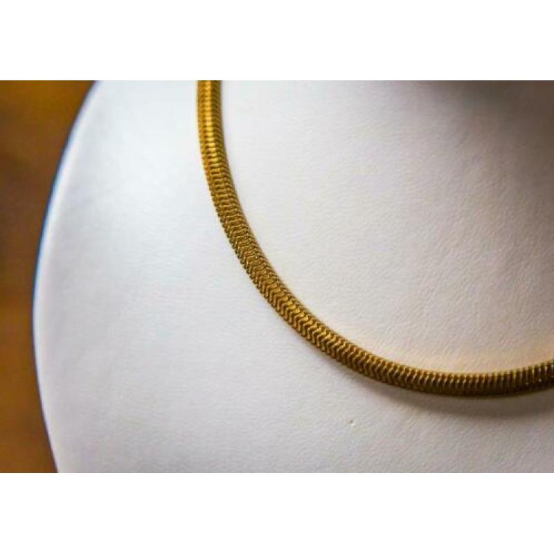 18 karaat gouden dames slang collier ketting choker