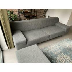 Designersbank met hocker grijs