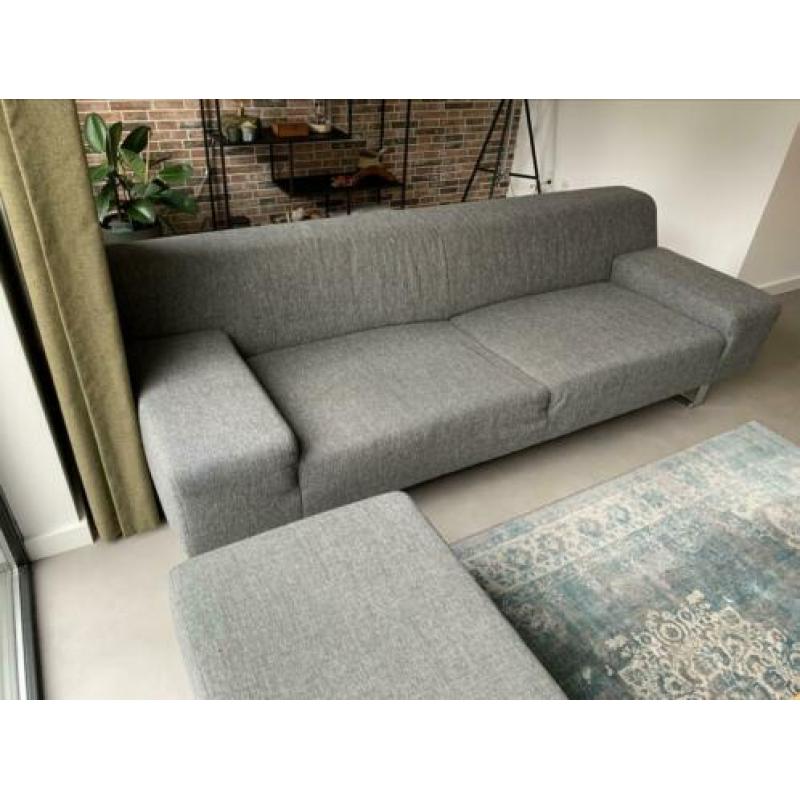 Designersbank met hocker grijs