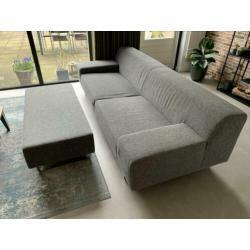 Designersbank met hocker grijs