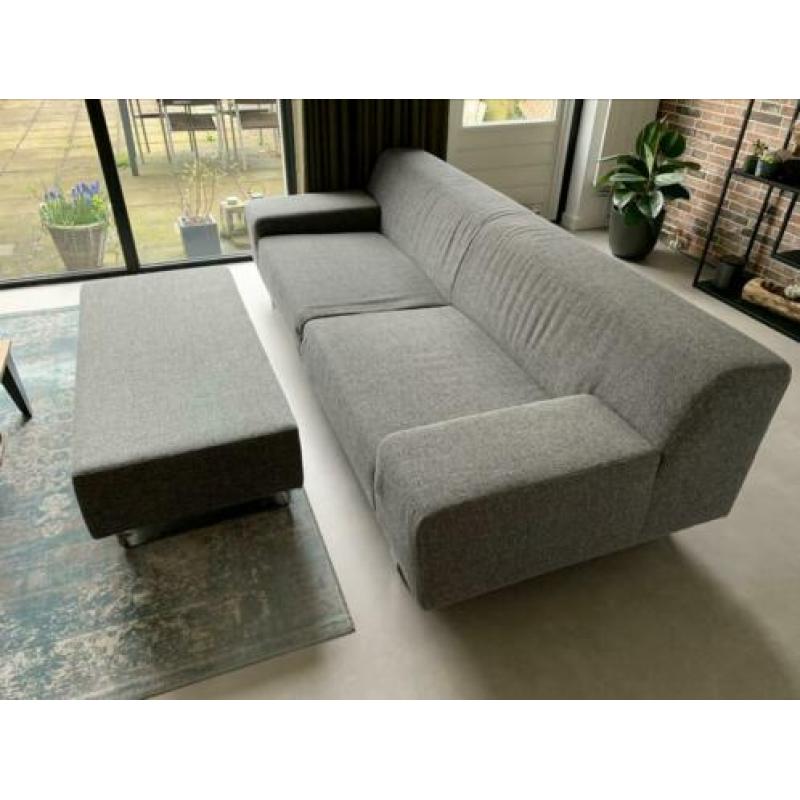 Designersbank met hocker grijs