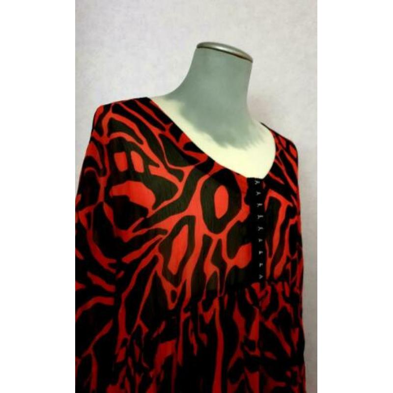 Yoek tuniek all - over print zwart /rood maat 46