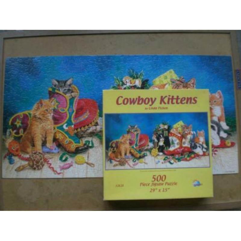 no 2565 - jigsaw cowboy kittens puzzel 500 stukjes