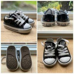 Converse All Stars mt 19 - zwart glitter