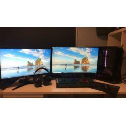 Gaming pc met 2 beeldschermen met bon!