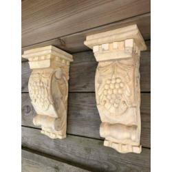 Fraaie wandconsole-set snaks, druif met de hand gesneden uit