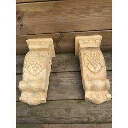 Fraaie wandconsole-set snaks, druif met de hand gesneden uit