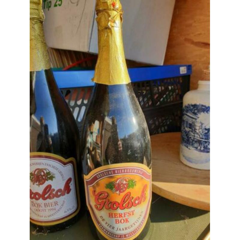 3 Grolsch flessen 1,5 mtr. Van 1995/1996/1997