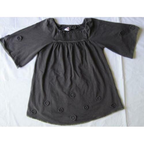 Name it jurk / tuniek met bloemen maat 128 donkergrijs