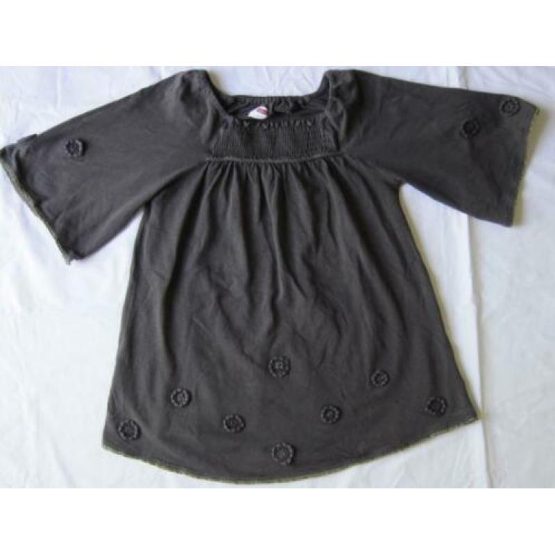 Name it jurk / tuniek met bloemen maat 128 donkergrijs