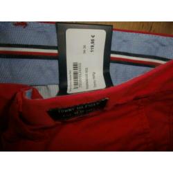 Tommy Hilfinger heren broek maat 36-34 rode jeans herenbroek